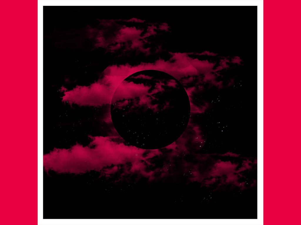 Free pink moon digital painting